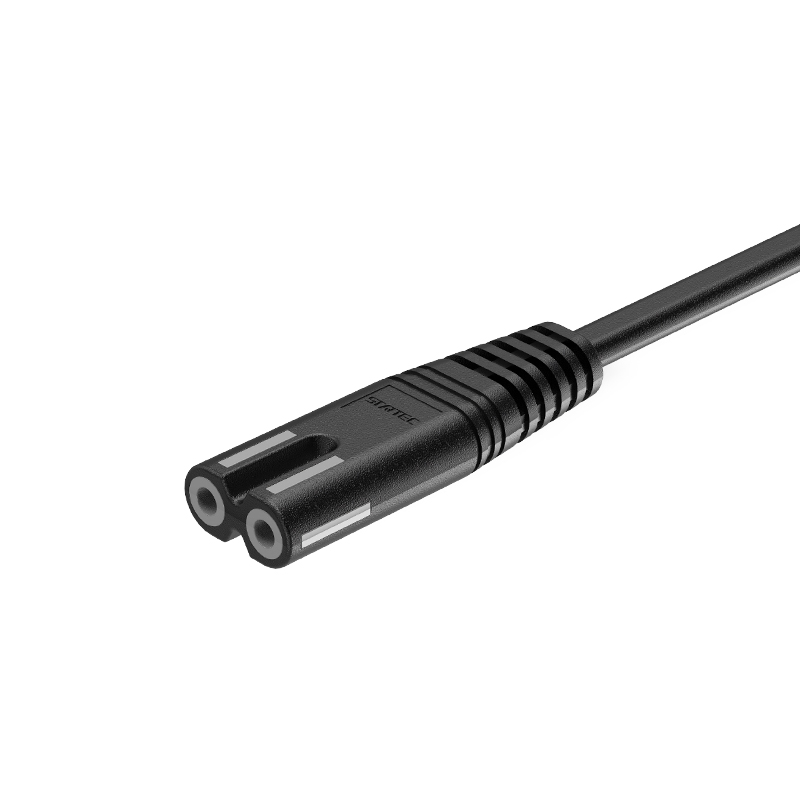 twee-gats achtvormige staart IEC C8-connector Europese standaard netsnoer