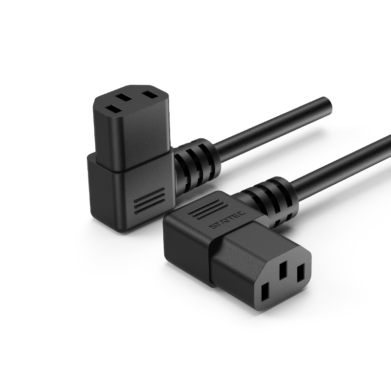 EU/Korea IEC C13-connector met drie gaten, T-vormig mannelijk naar mannelijk netsnoer
